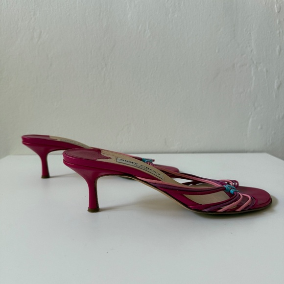 JIMMY CHOO PINK LEATHER SANDALS SIZE EU 36 1/2 - Picture 3 of 5
